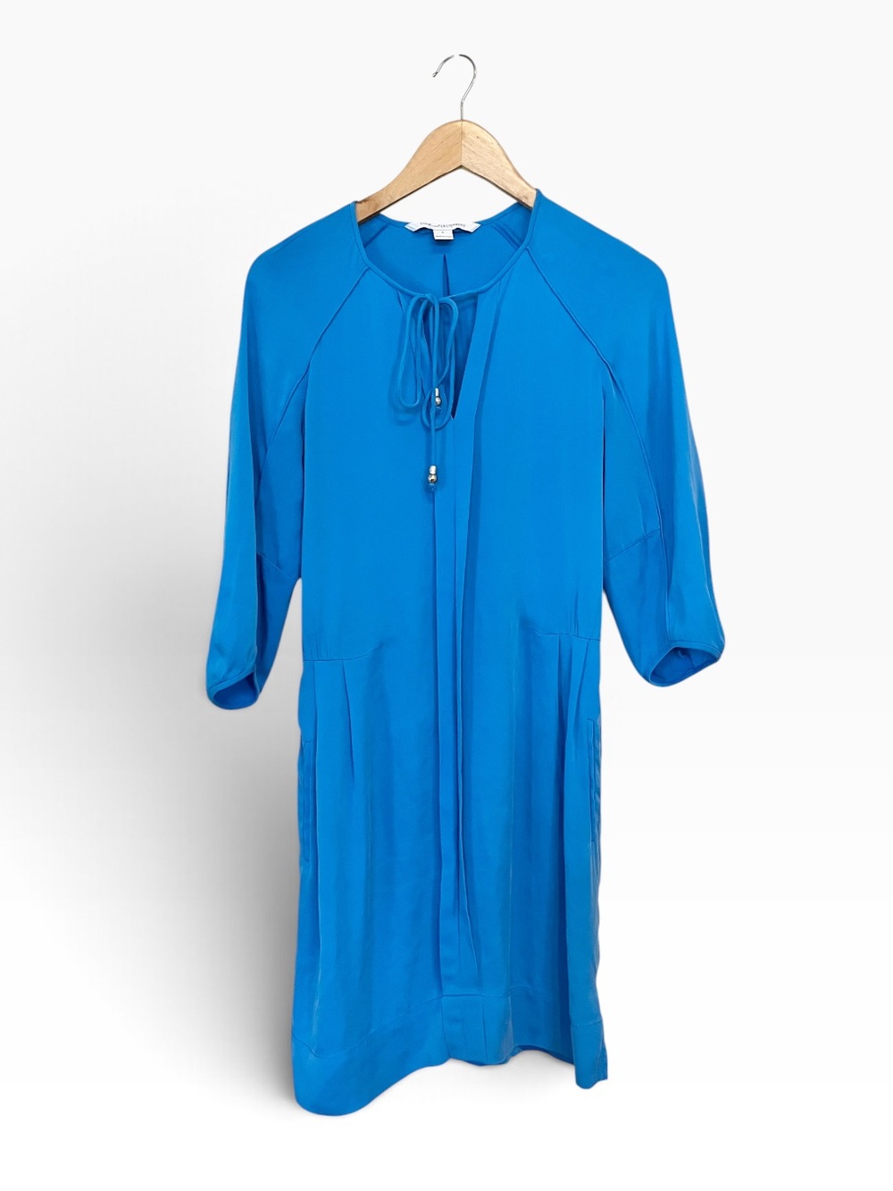 NEW Diane Von Furstenberg Apona 3/4 Sleeve Blue Dress (Size 6) - $398